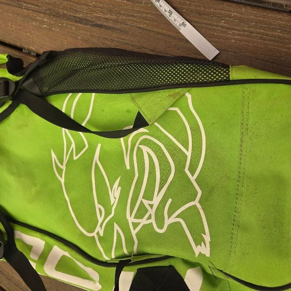 Voodoo Hockey Bag green and black back pack straps easy carry, pockets